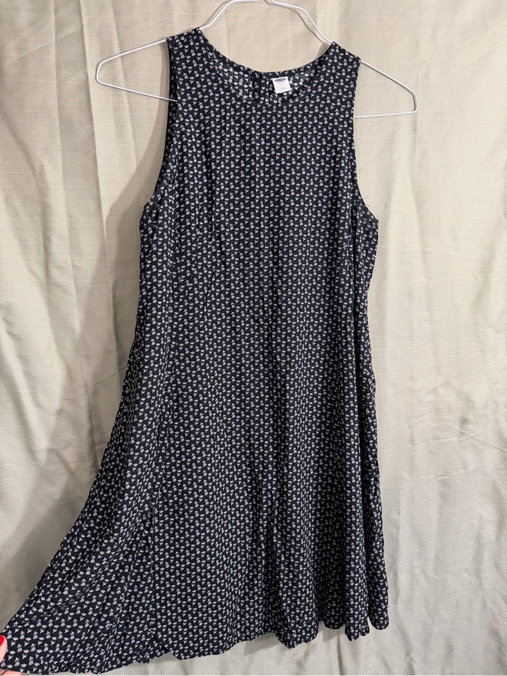 Old Navy black with White Micro-Print Sleeveless Mini Dress - Picture 8 of 9